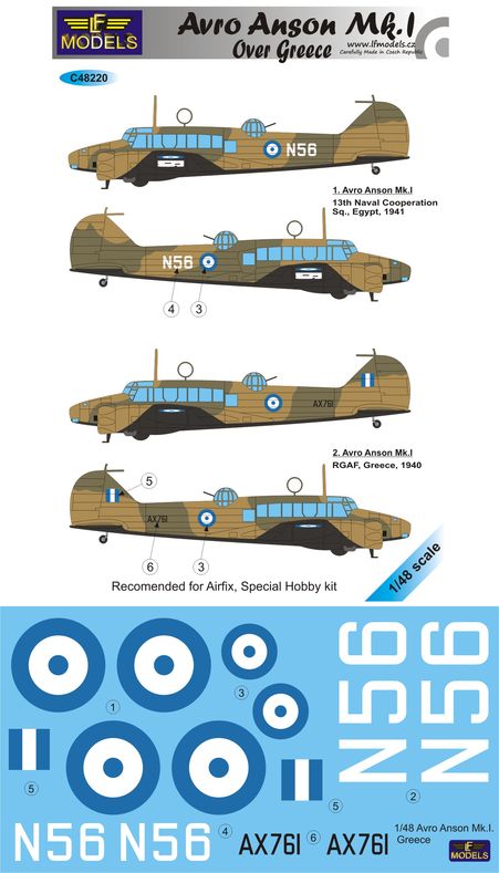 LF Models C48220 1:48 Avro Anson Mk.I. over Greece