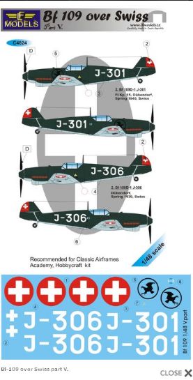LF Models C4824 1:48 Messerschmitt Bf-109D (2) J-301 or J-306 Khaki/Grey