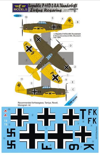 LF Models C4870 1:48 Republic P-47D-2-RA Thunderbolt Zirkus Rosarius