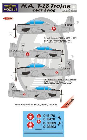 LF Models C72173 1:72 North-American T-28 Trojan over Laos