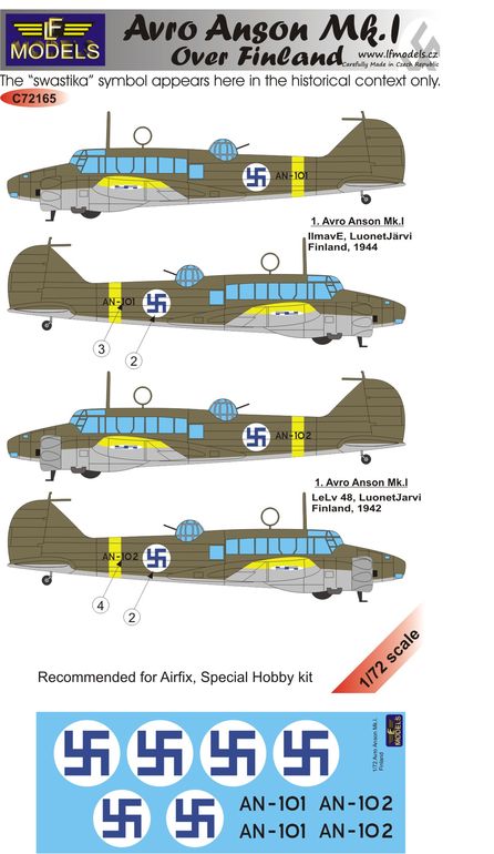 LF Models C72278 1:72 Avro Anson Mk.I. over Finland