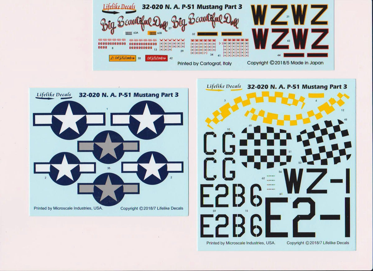 Lifelike 32020 1:32 North-American P-51B/P-51D Mustang Part 3 'Big Beautiful Doll'