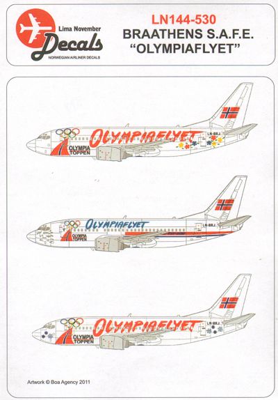 Lima November LN44530 1:144 Boeing 737-500 BRATHENS SAFE LN-BRJ winter Olympic Games