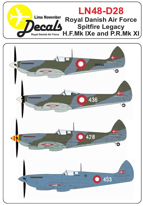 Lima November LN48-D28 1:48 RDAF “Spitfire legacy” all schemes