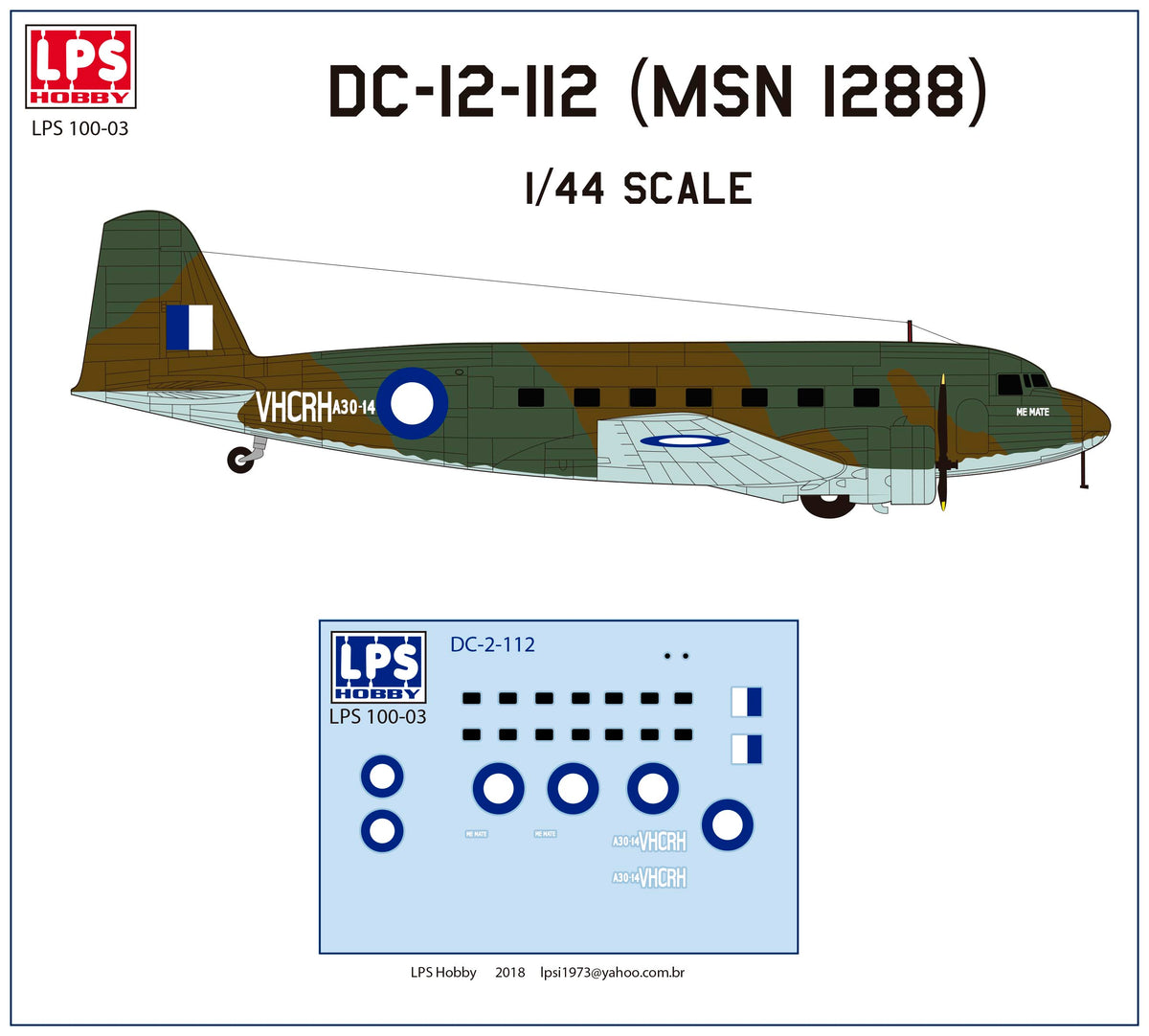 LPS M14406 1:144 Douglas DC-2 RAAF