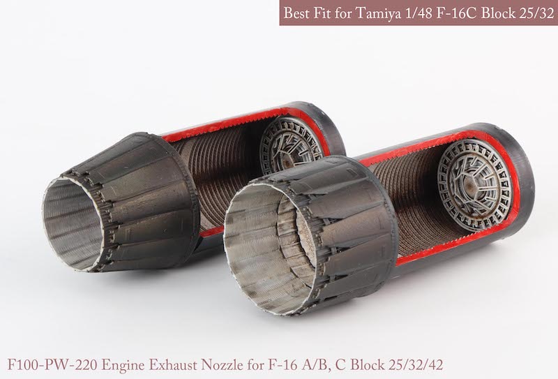 Mk.1 Design MA-48044 1:48 F-16A/F-16B/F-16C/F-16D Fighting Falcon Block 25/32/42 P&W EXHAUST NOZZLE & AFTER BURNER SET (OPENED+CLOSED)