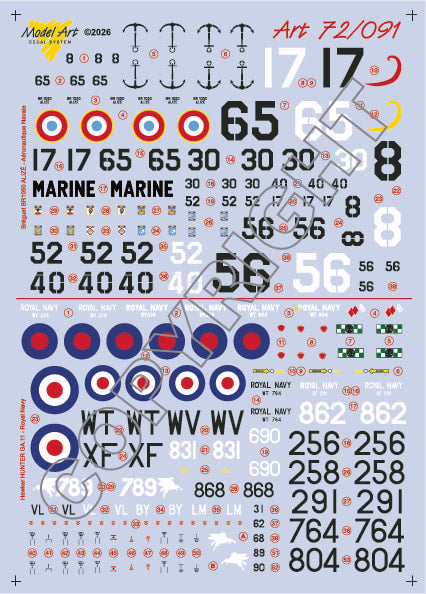 Model Art 72091 1:72 Hawker HUNTER GA.11 Bréguet 1050 ALIZÉ