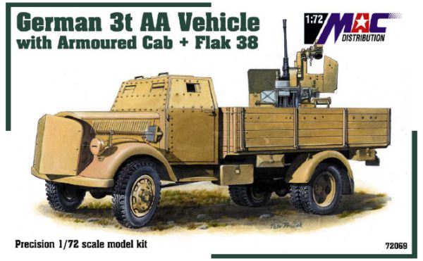 MAC Distribution 72069 1:72 Armoured cab 3t AA vehicle with Flak 38