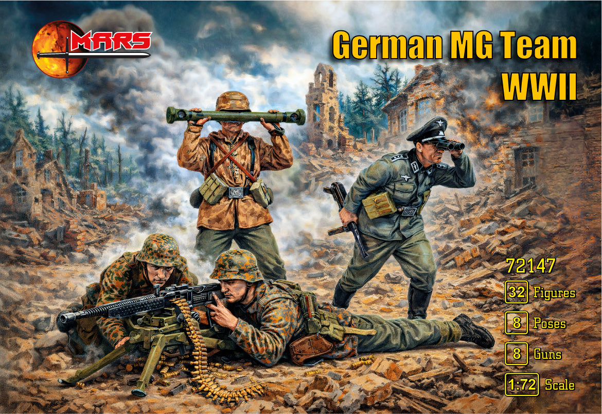 Mars 72147 1:72 German Machine Gun team WWII
