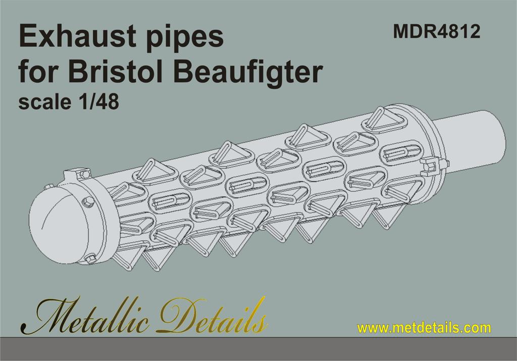 Metallic Details MDR4812 1:48 Bristol Beaufighter. Exhaust pipes