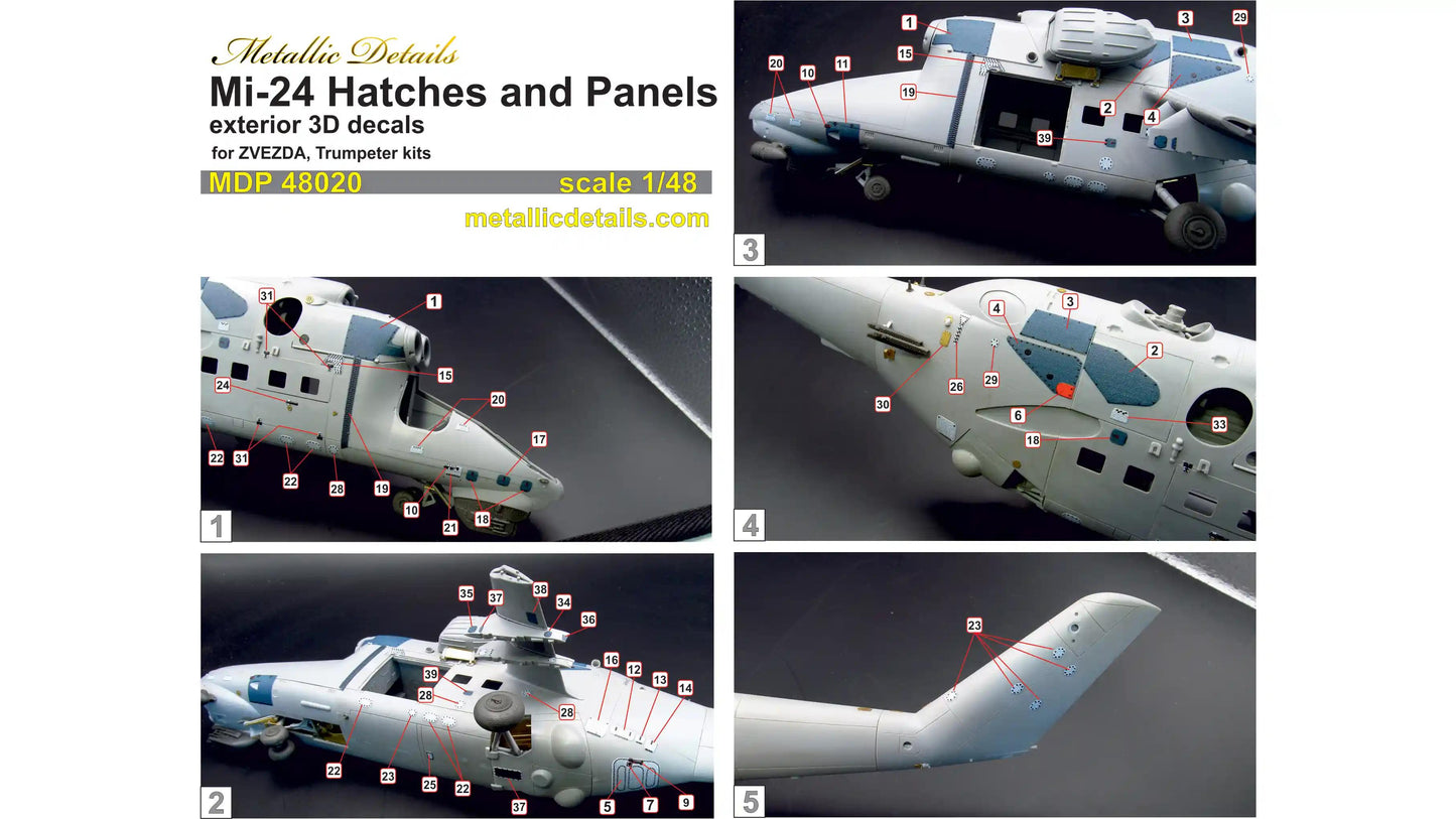 Metallic Details MDP48020 1:48 Mil Mi-24VP Hatches and Panels