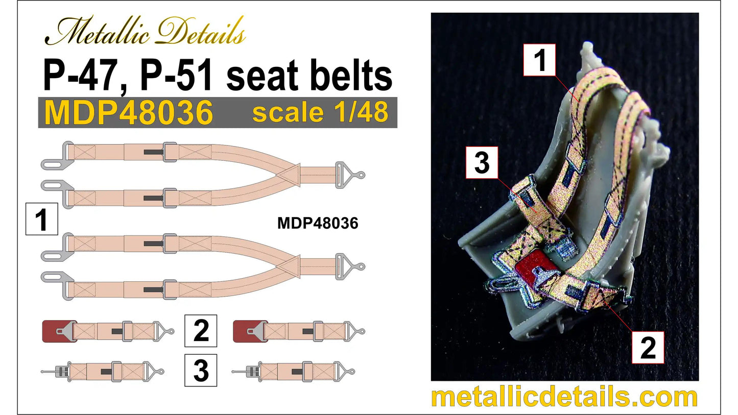 Metallic Details MDP48036 1:48 P-47, P-51 seat belts