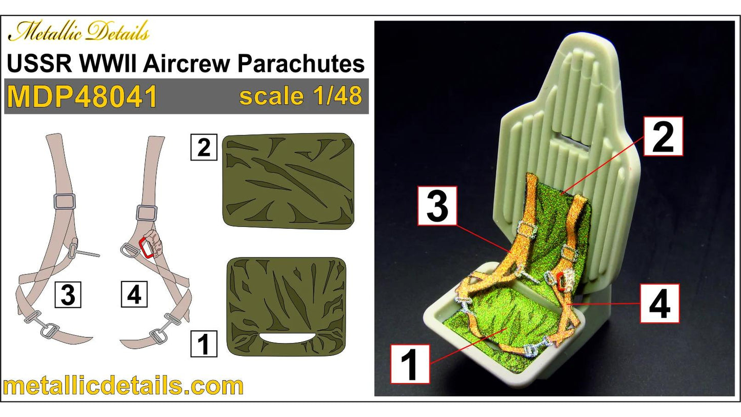 Metallic Details MDP48041 1:48 USSR WWII Aircrew Parachutes