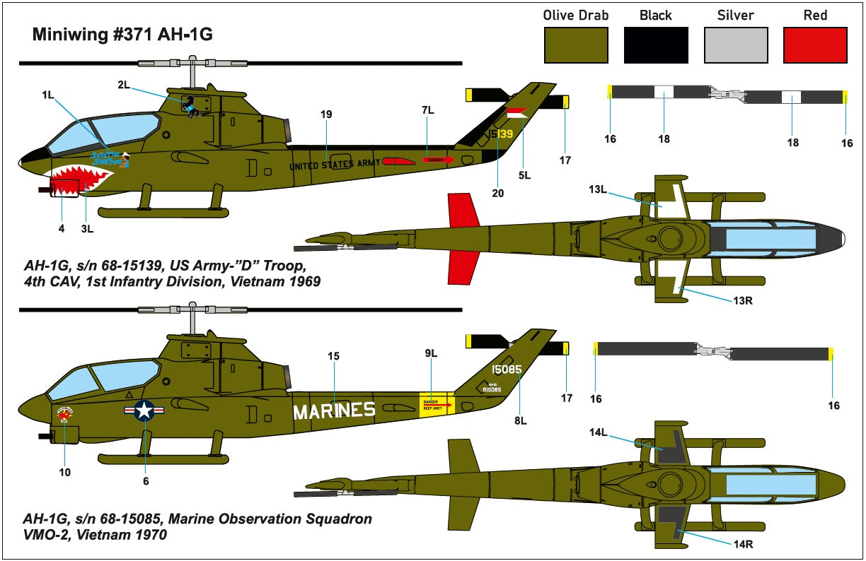 Miniwing-Plastic 371 1:144 Bell AH-1G COBRA in Vietnam War