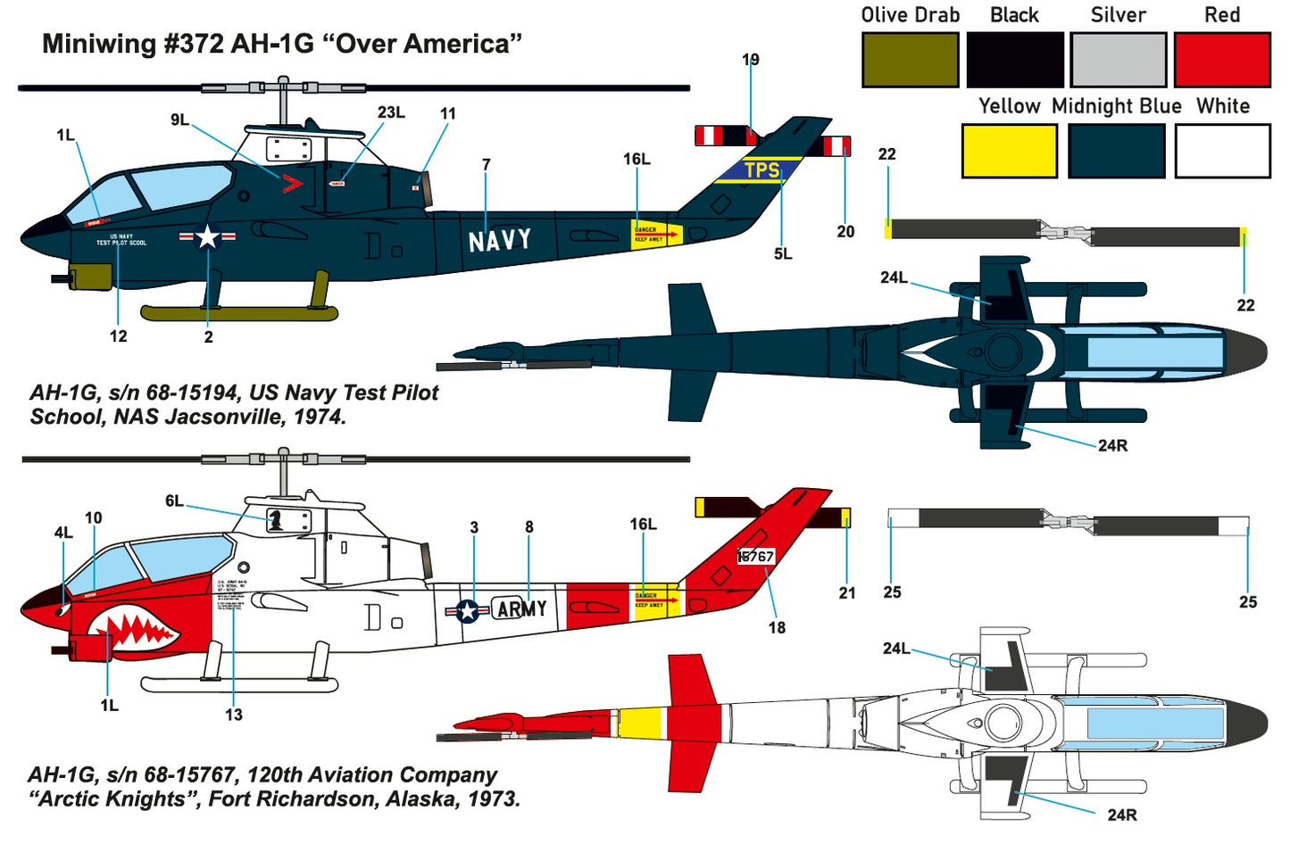 Miniwing-Plastic 372 1:144 Bell AH-1G COBRA over America