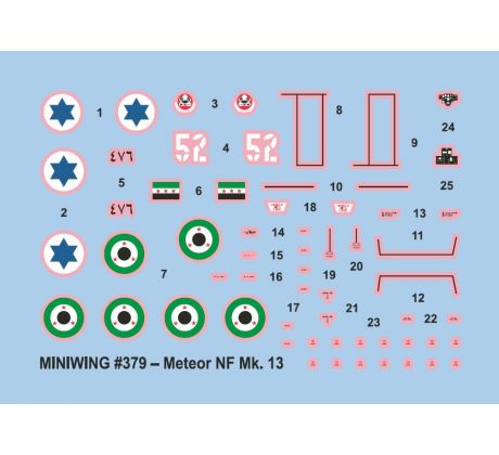Miniwing-Plastic MINI379 1:144 Gloster Meteor NF.13 / Isreal + Syria