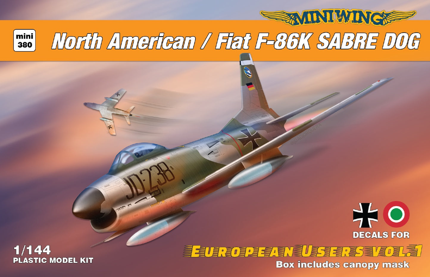 Miniwing-Plastic 380 1:144 North-American/Fiat F-86K SABRE DOG