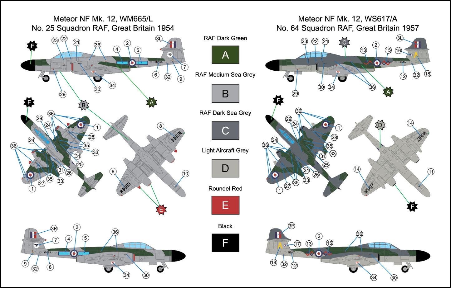 Miniwing-Plastic MINI383 1:144 Gloster Meteor NF.12 / RAF