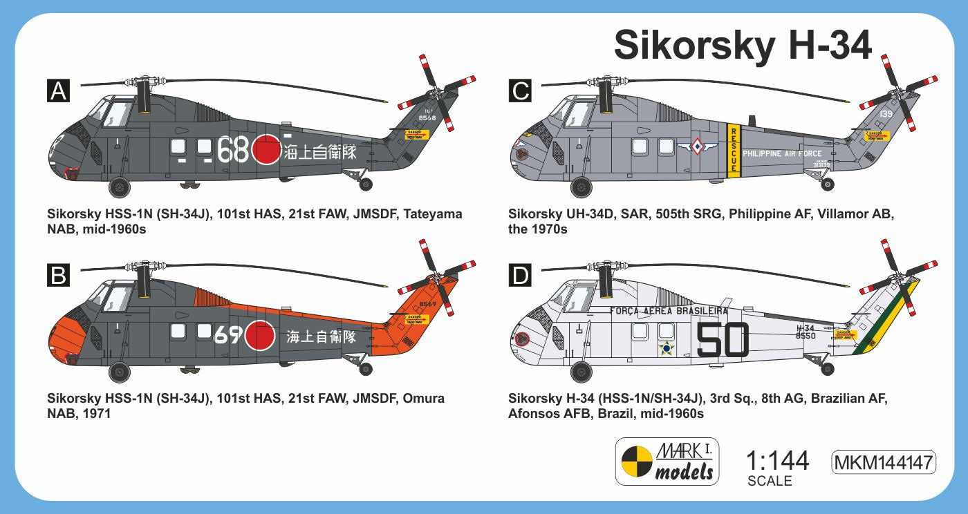 Mark I Models MKM144147 1:144 Sikorsky H-34 'Around the World' 1 kit included, boxed.