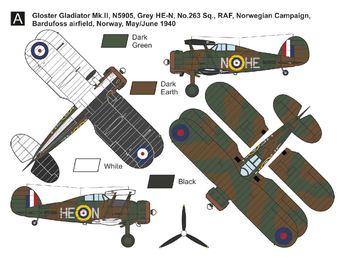 Mark I Models MKM144183 1:144 Gloster Gladiator Mk.I/II 'In Norway'