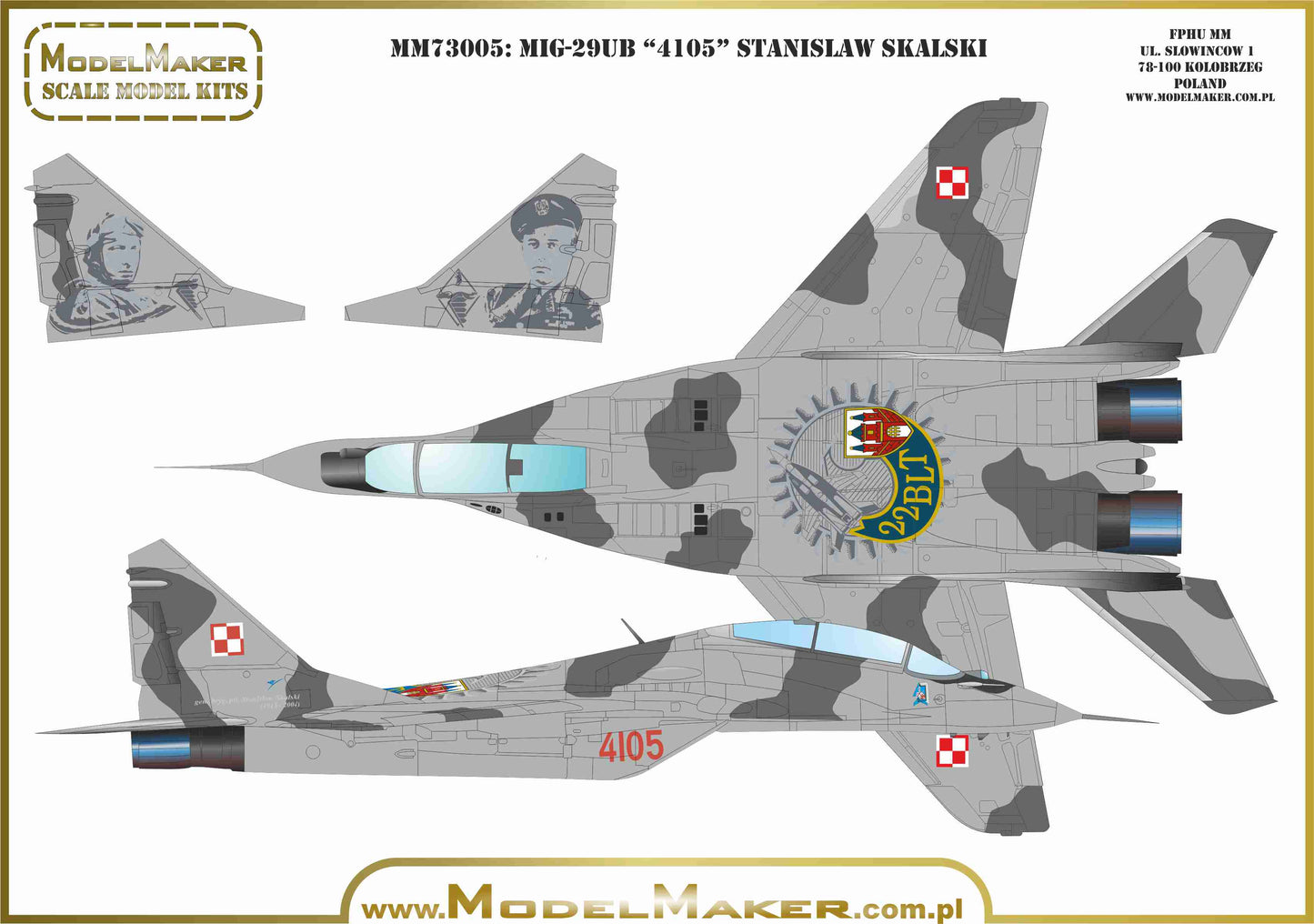 Model Maker MM73004 1:72 Mikoyan MiG-29UB „4105†Stanislaw Skalski LIMITED SET