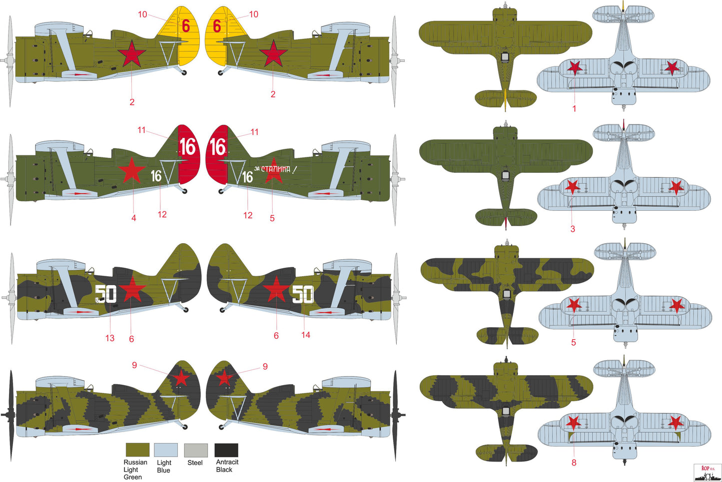 ROP o.s. MNFDL72017 1:72 Polikarpov I-153 - Stalin Falcons on I-153 Part 2