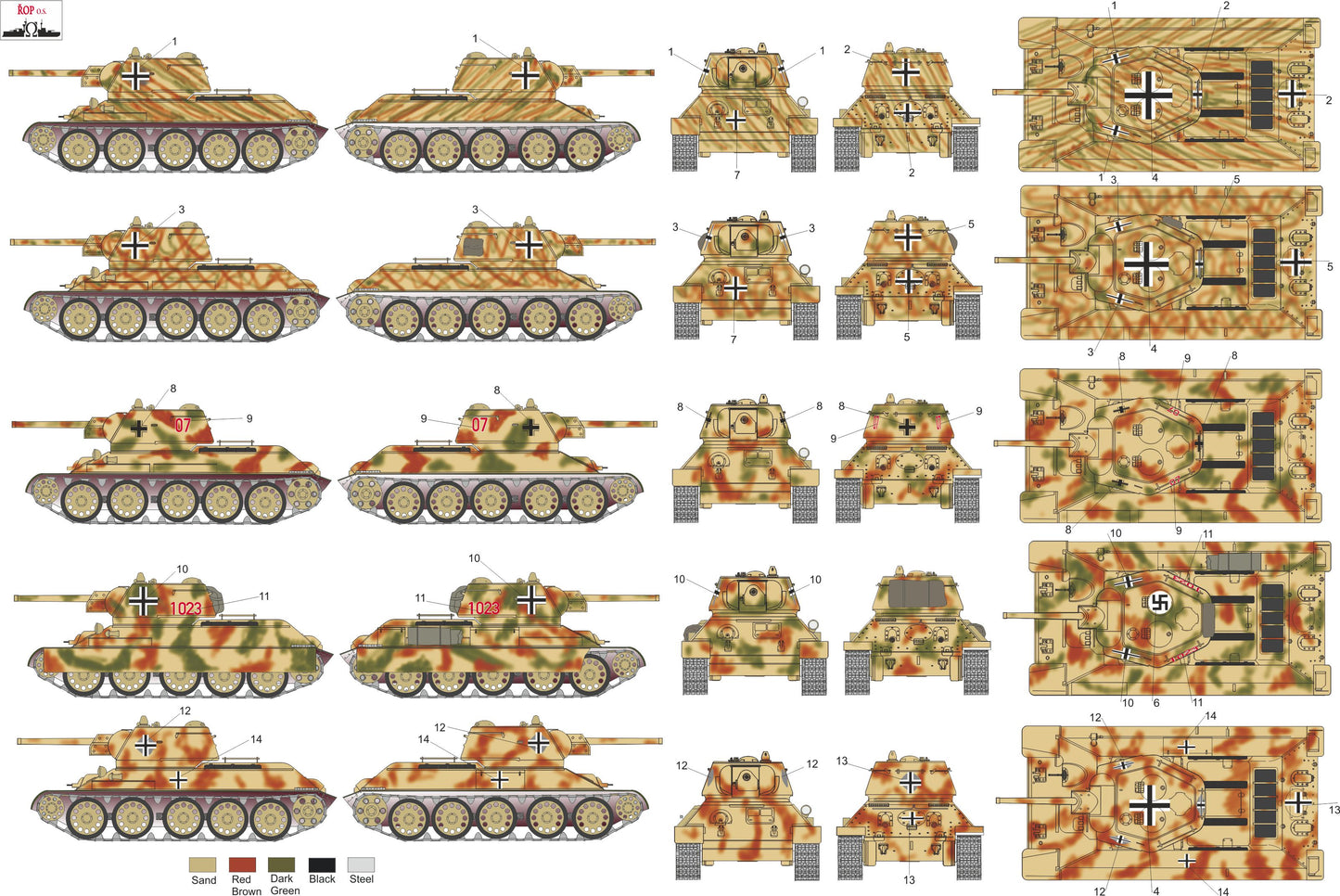 ROP o.s. MNFDT72020 1:72 Soviet T-34/76 Model 1943 - German Captured T-34 Part 1