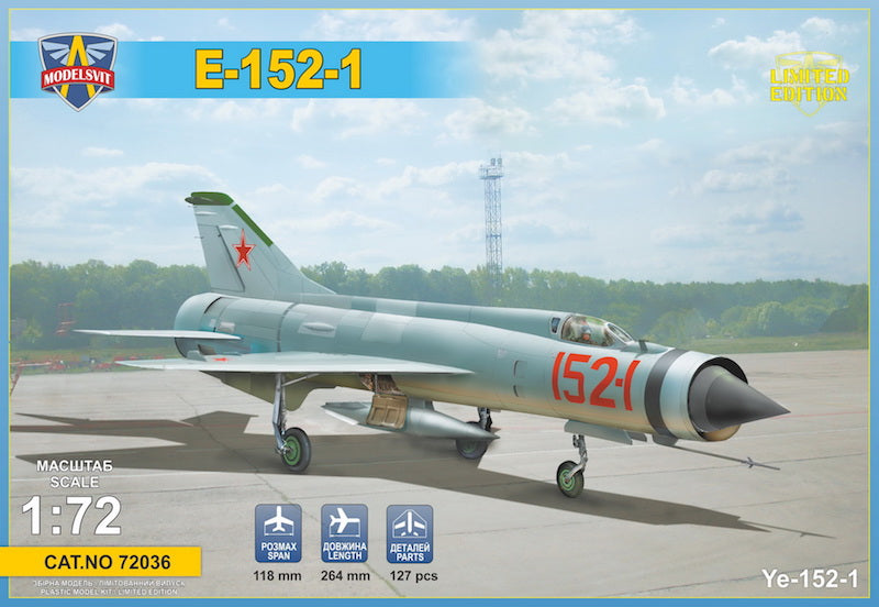Modelsvit 72036 1:72 Mikoyan-Gurevich Ye-152-1 Experimental supersonic interceptor