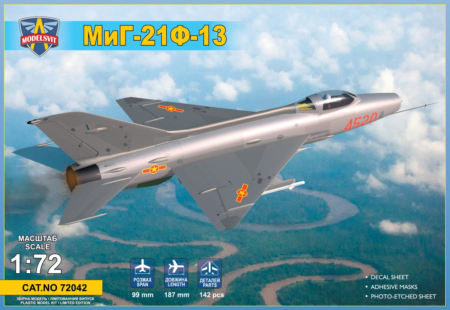 Modelsvit 72042 1:72 Mikoyan MiG-21F-13 supersonic jet fighter