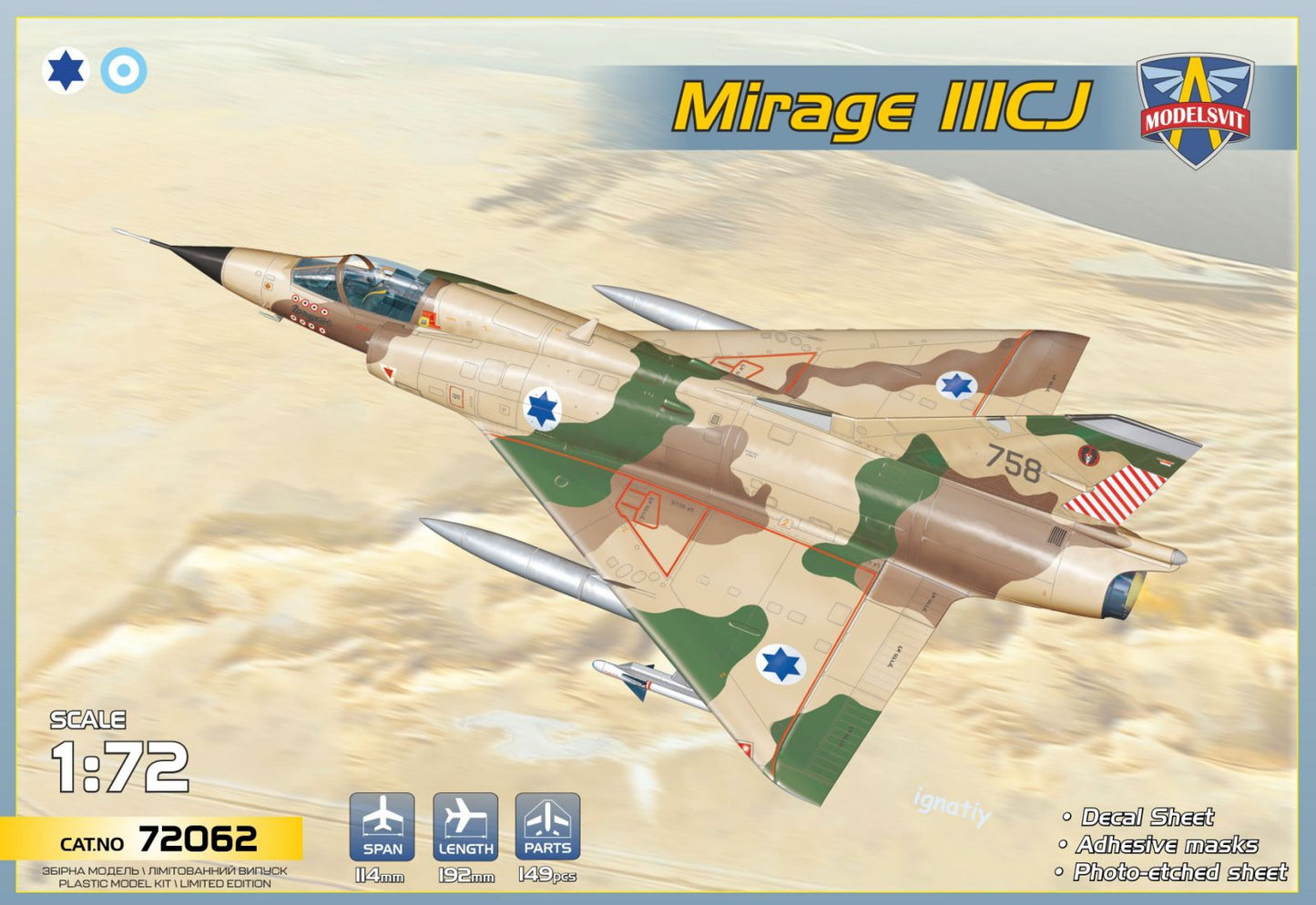 Modelsvit 72062 1:72 Dassault-Mirage IIICJ