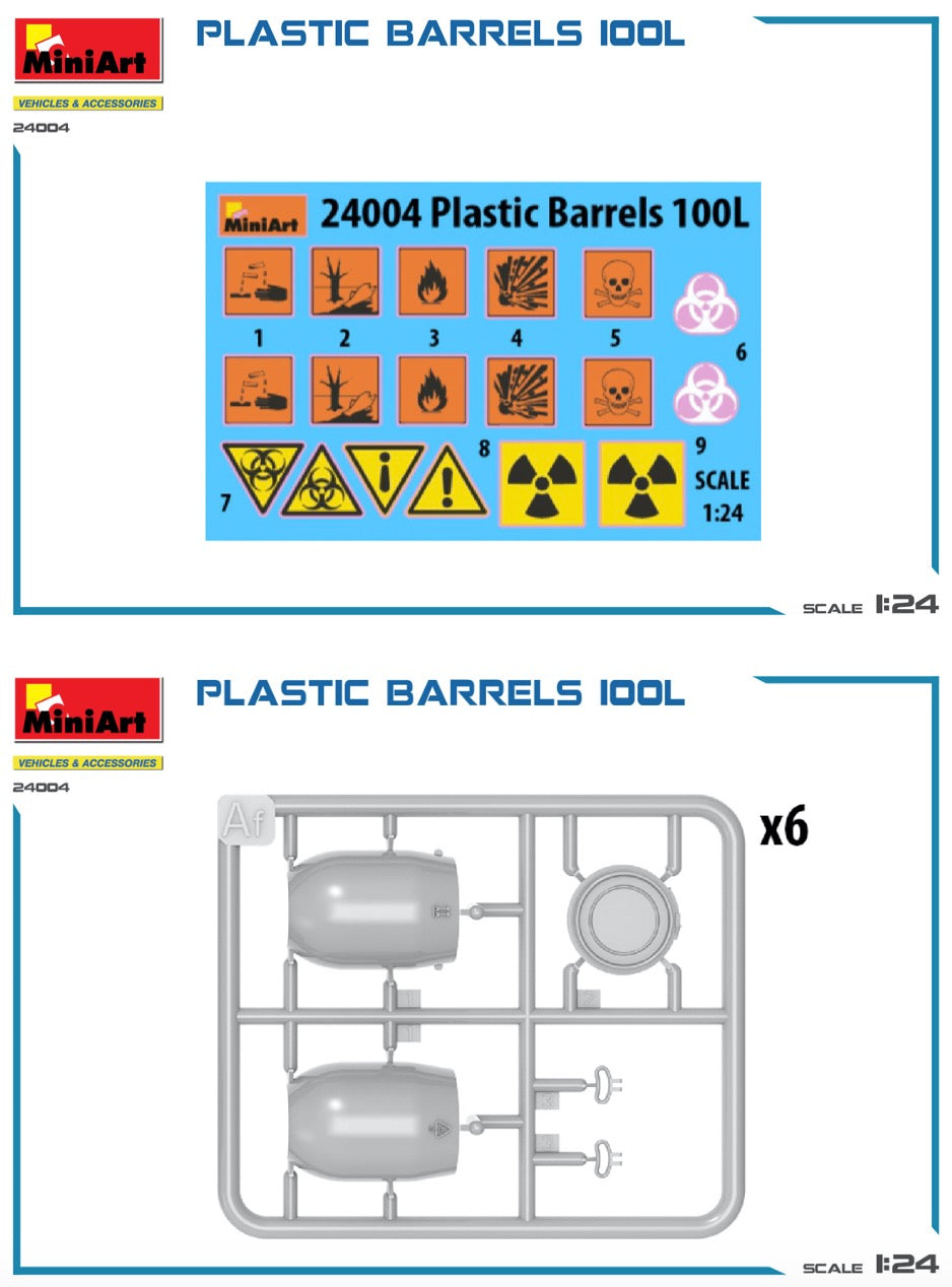 MiniArt 24004 1:24 Plastic Barrels 100 L