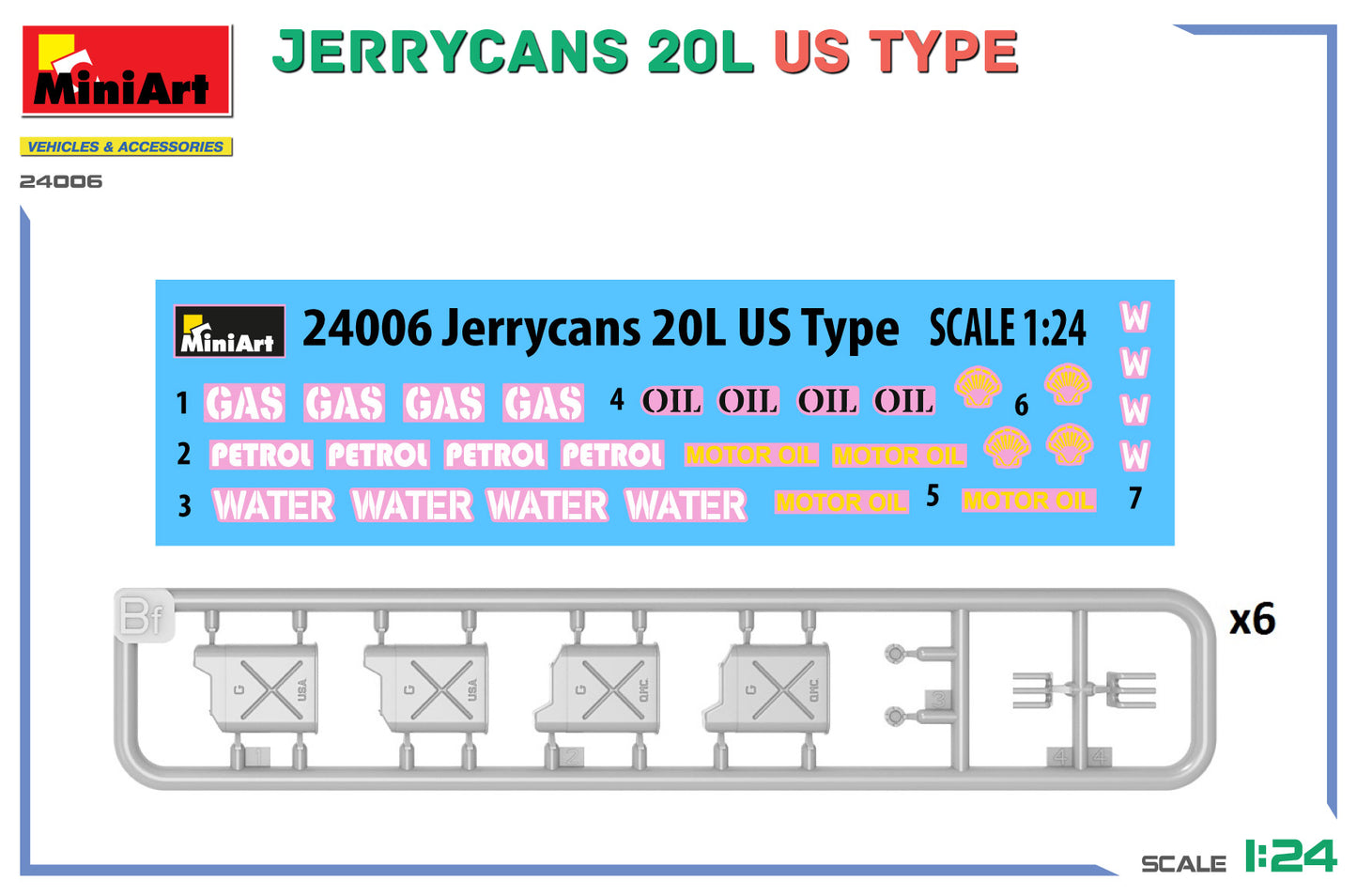 MiniArt 24006 1:24 Jerrycans 20L US Type