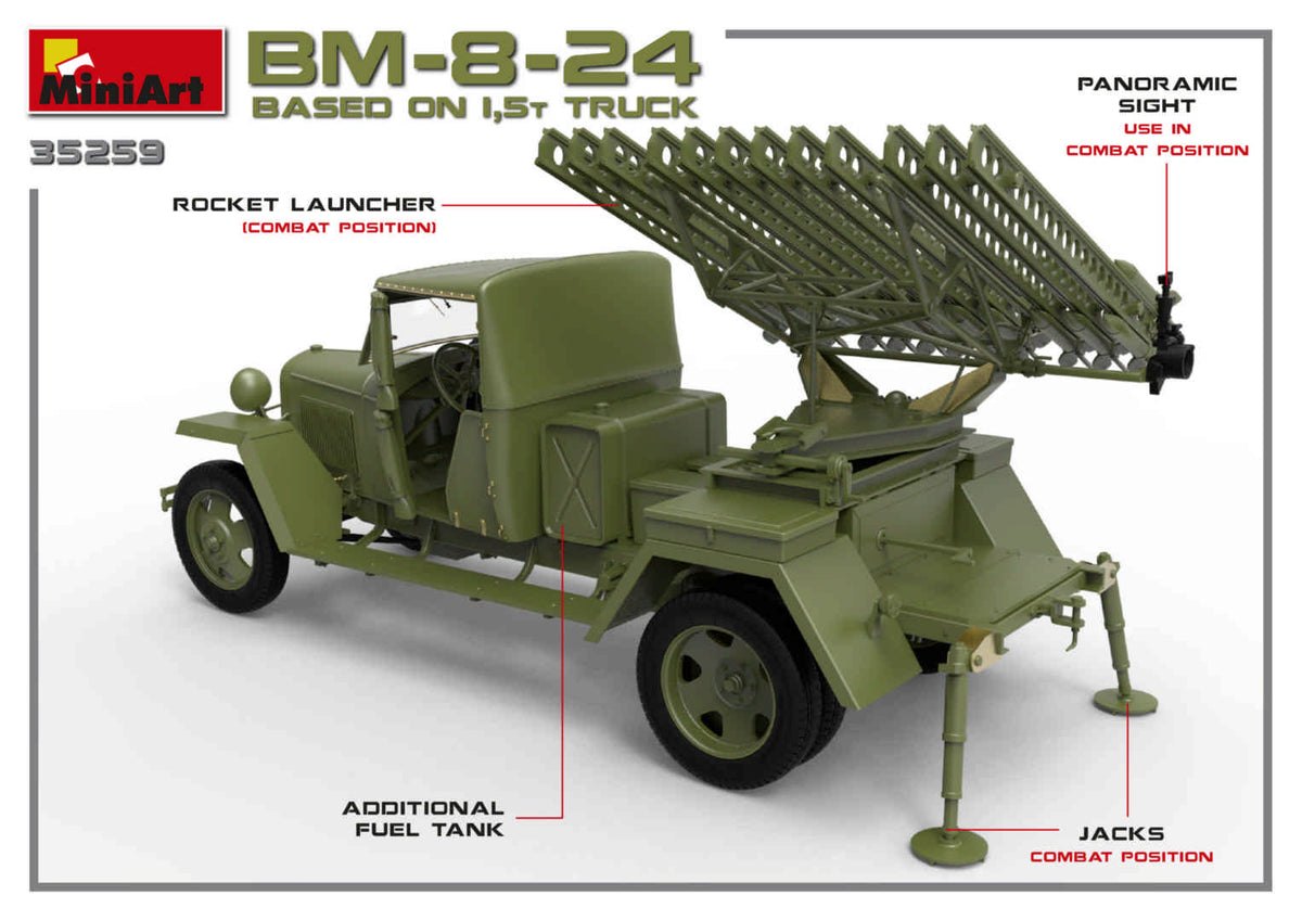 MiniArt 35259 1:35 Soviet Rocket Launcher BM-8-24 based on 1,5t Truck