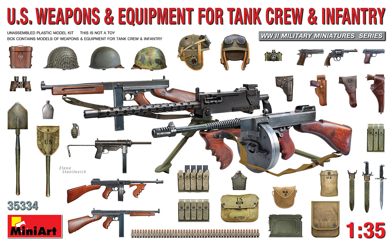 MiniArt 35334 1:35 U.S. Weapons & Equipment for Tank Crew & Infantry March