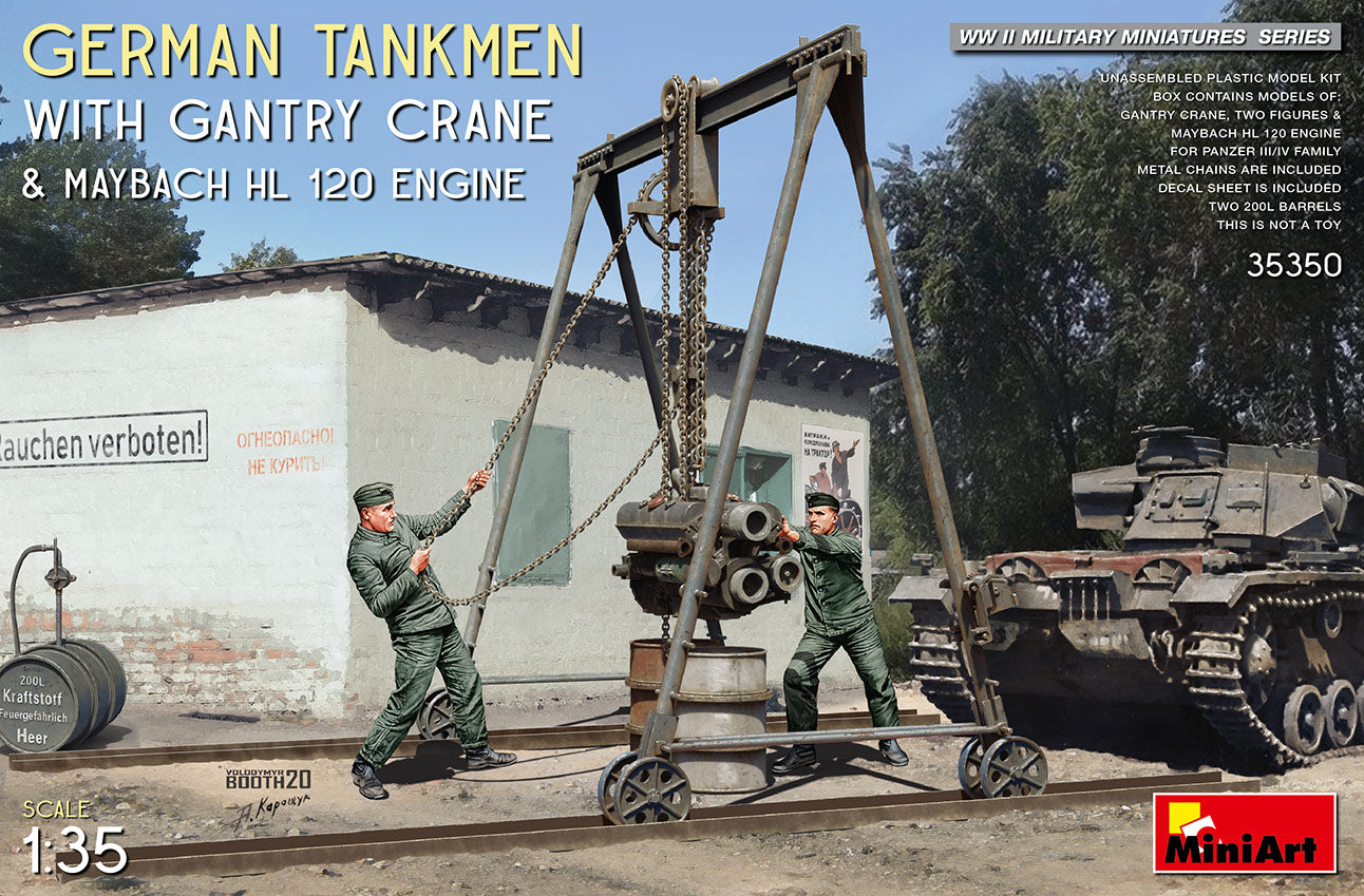 MiniArt 35350 1:35 German Tankmen with Gantry Crane & Maybach HL 120 Engine