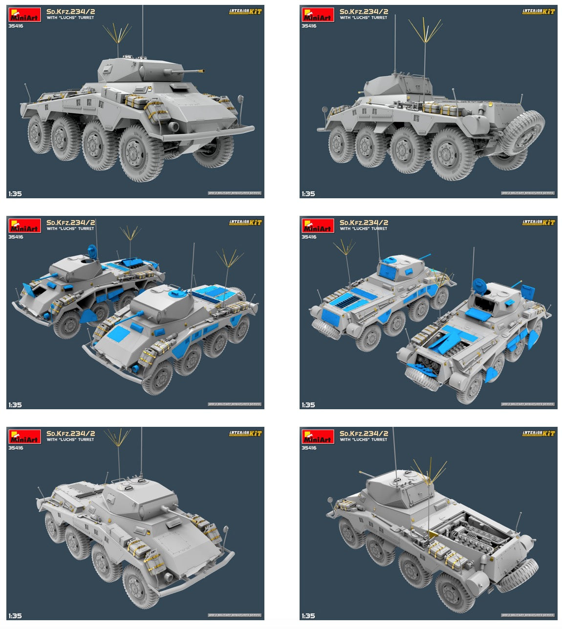 MiniArt 35416 1:35 Sd.Kfz.234/2 With 'Luchs' Turret Interior Kit