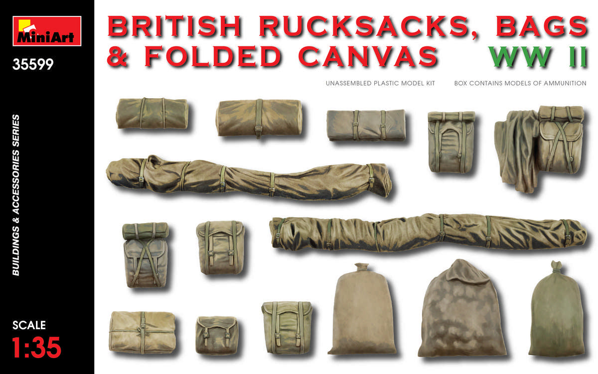 MiniArt 35599 1:35 British Rucksacks, Bags & Folded Canvas WWII