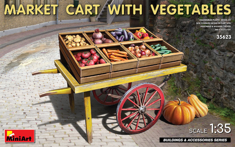Mini Art 35623 1:35 Market Cart with Vegetables