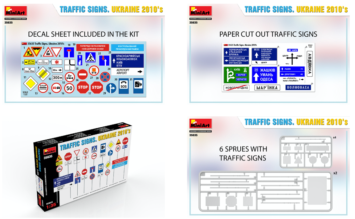 MiniArt 35635 1:35 Traffic Signs. Ukraine 2010's