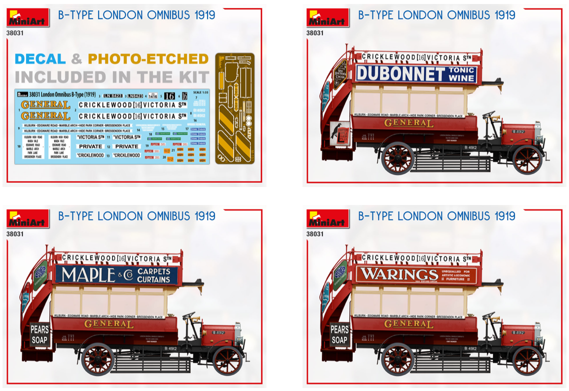 Mini Art 38031 1:35 B-Type London Omnibus 1919