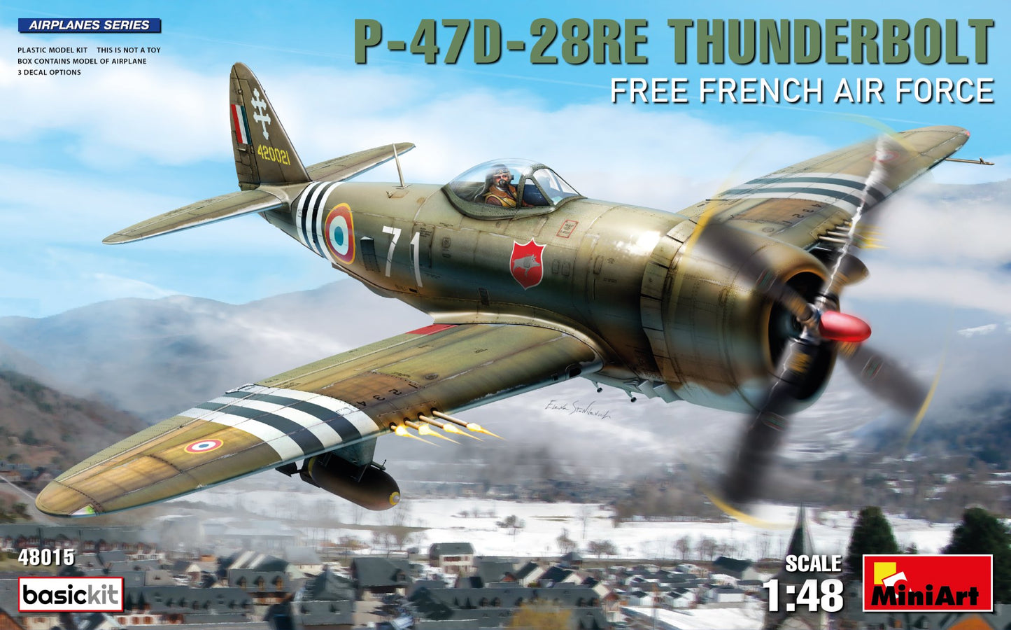 MiniArt 48015 1:48 REPUBLIC P-47D-28RE THUNDERBOLT Free French Air Force Basic Kit