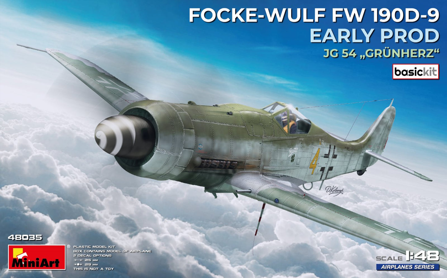 MiniArt 48035 1:48 Focke-Wulf Fw-190D-9 EARLY PROD. JG 54 „Grünherz“ BASIC KIT