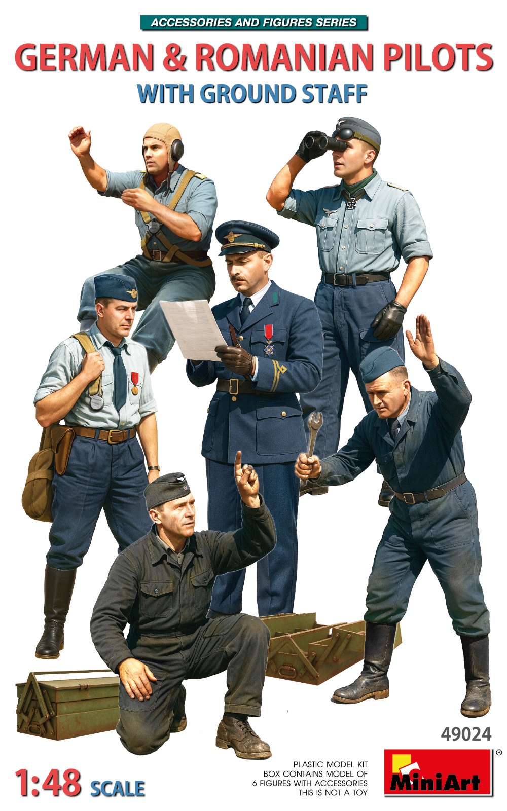 MiniArt 49024 1:48 German & Romanian Pilots with Ground Staff (6 Figures)