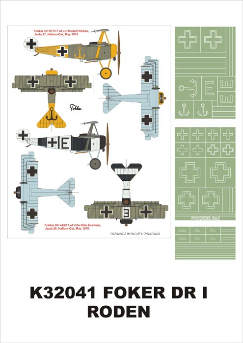 Montex K32041 1:32 Fokker Dr.I Triplane insignia and markings masks