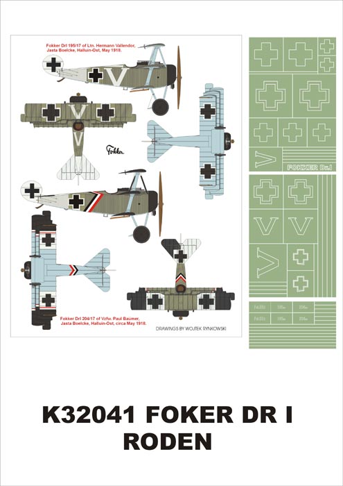 Montex K32042 1:32 Fokker Dr.I Triplane insignia and markings masks