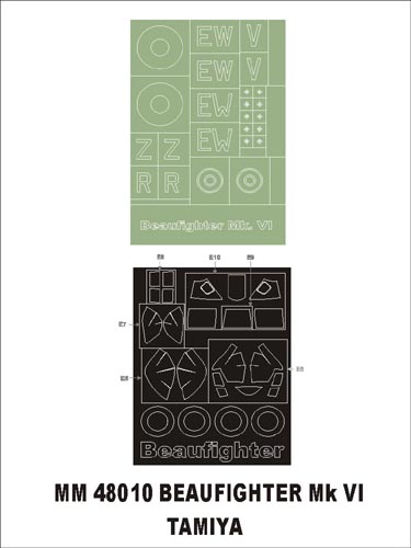 Montex MM48010 1:48 Bristol Beaufighter Mk.VI 1 canopy frame paint masks