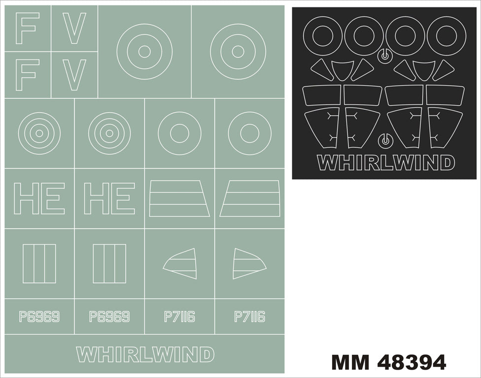 Montex MM48394 1:48 Westland Whirlwind canopy frame paint masks