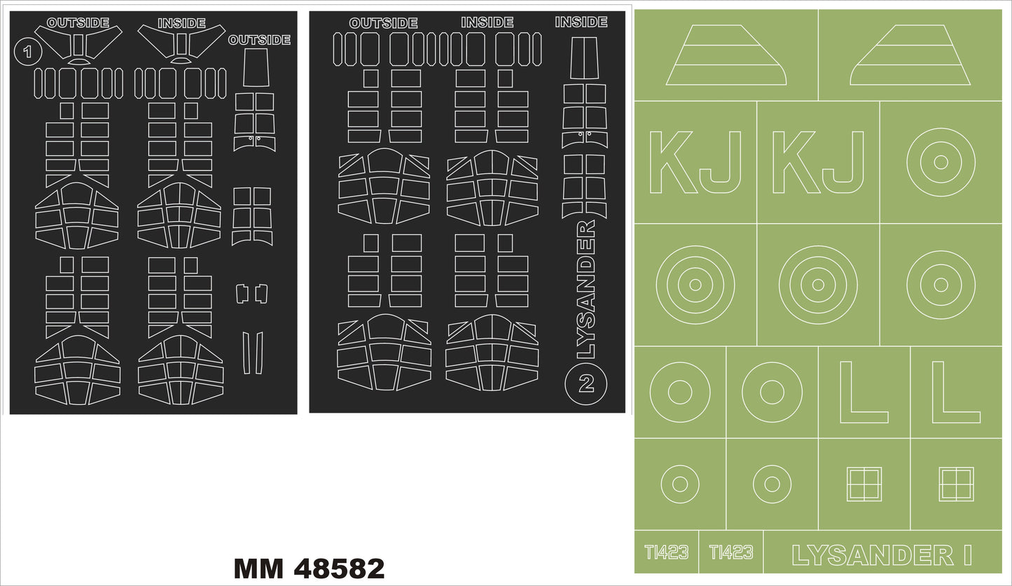Montex MM48582 1:48 Westland Lysander Mk.I/Mk.III 2 canopy masks + 1 insignia masks