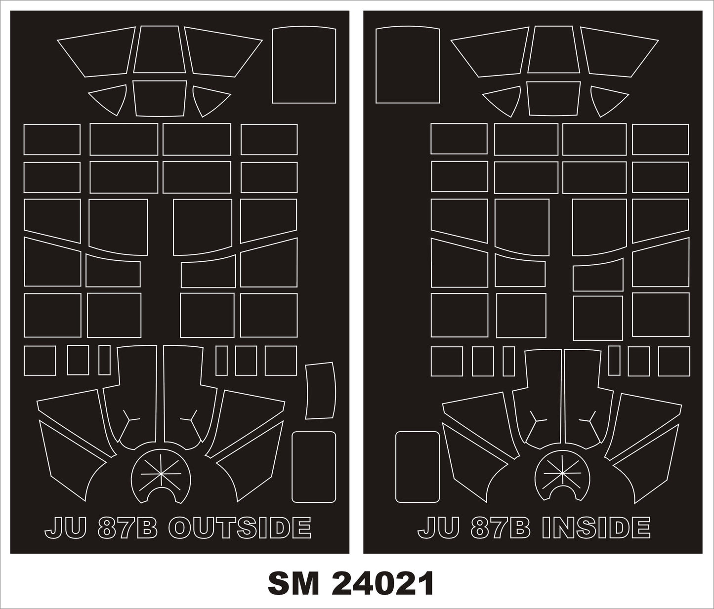 Montex SM24021 1:24 Junkers Ju-87B-2 'Stuka' canopy frame paint mask