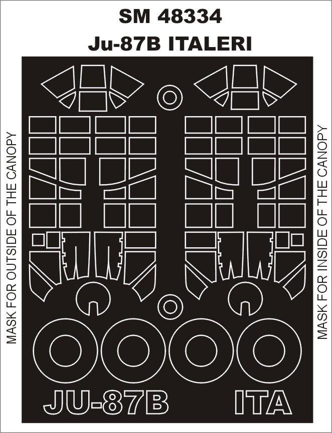 Montex SM48334 1:48 Junkers Ju-87B-2/R-2 'Stuka' canopy frame paint masks